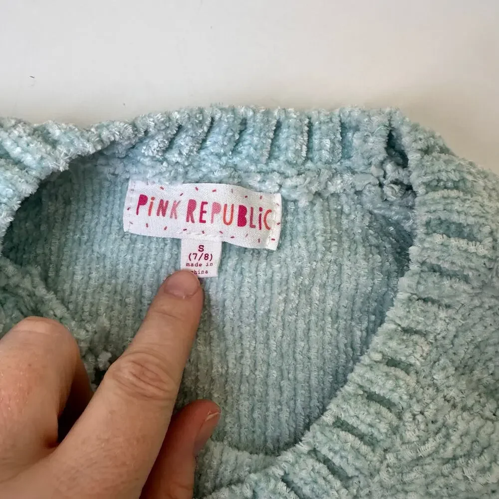 Pink Republic Light Blue Chenille Sweater - Size Small